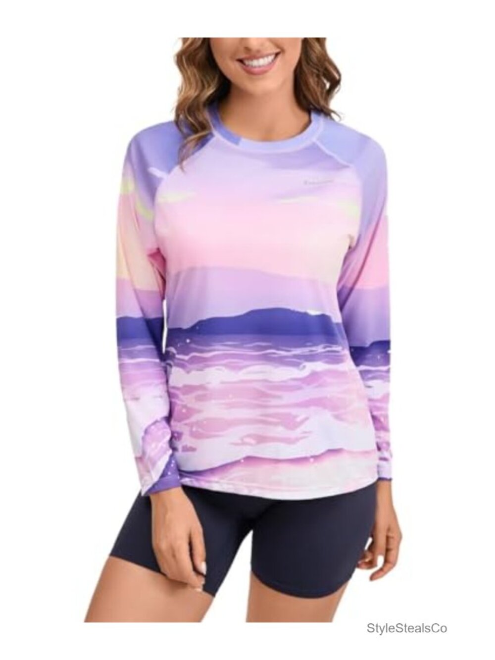 Women's UPF 50+ Long Sleeve Rash Guard Quick Dry UV Protection Swim Shirt SPF